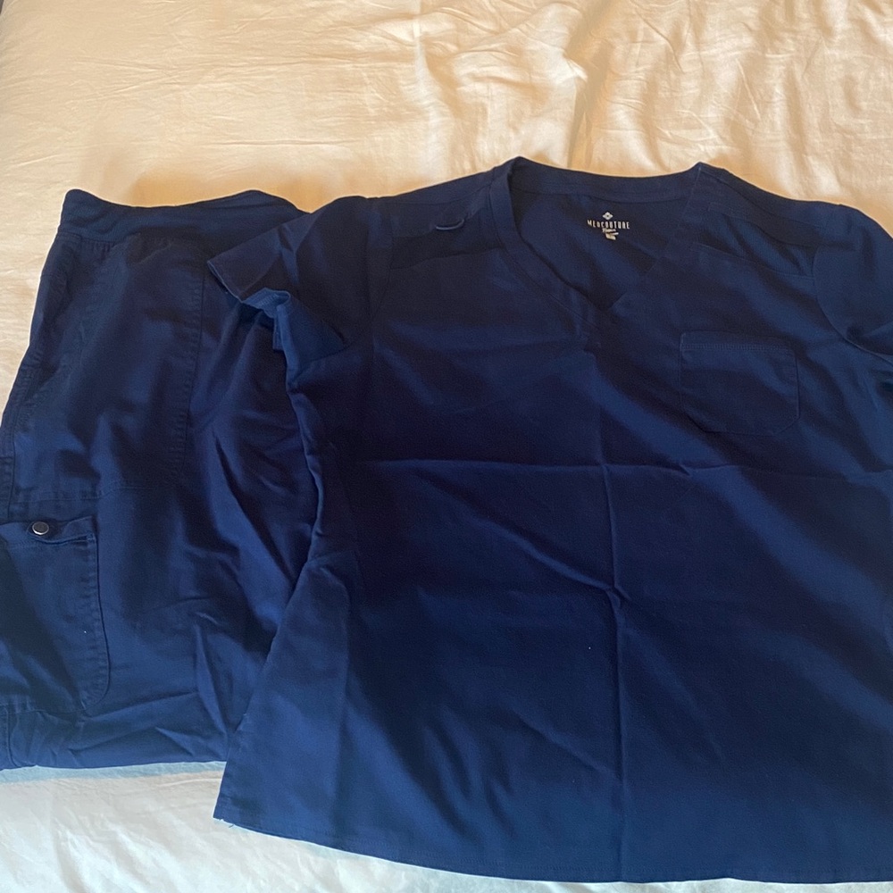 Med Couture Navy Scrub Top & Bottom